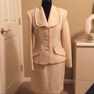 Designer Alberto Makali yellow skirt suit